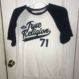 True Religion Mens Tee White Blue Short Sleeve XXL